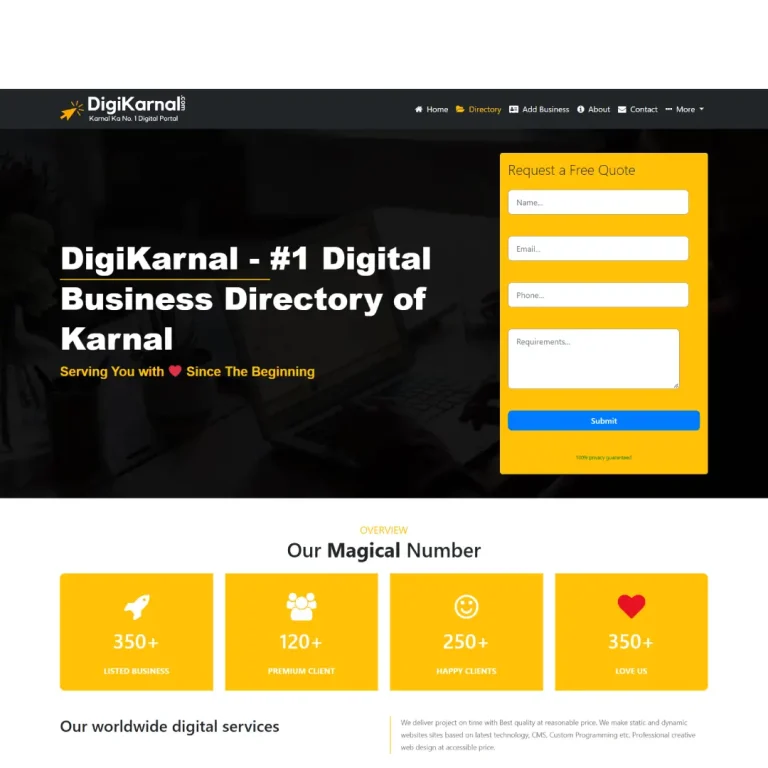 DigiKarnal - A business directory and digital services portal for Karnal